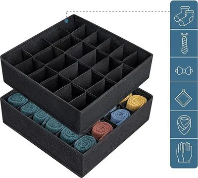 Image de Organisateur de rangement Famanu avec 24 compartiments - Lot de 2
