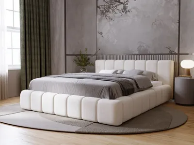 Produktbild von GrainGold Polsterbett Orio 180x200 cm - Bett 180x200, Polsterbett mit Bettkasten und Lattenrost - Beige (Royal 02)
