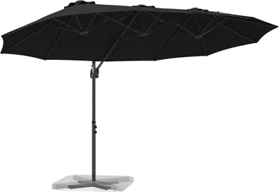 Produktbild von Sonnenschirm Schwarz 372 x 198 x 243 cm Polyester und Aluminium