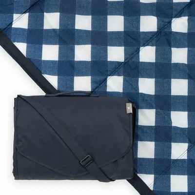 Produktbild von Stranddecke Wasserdicht Picknick 152x213 cm Garten mit Tragetasche Navyblau