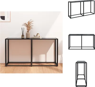Obrázok produktu pre vidaXL Konzolový stolík čierny 140x35x75,5 cm z tvrdeného skla - Bočné stolíky