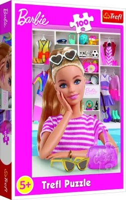 Zdjęcie produktu dla Trefl Puzzle 100 el. Poznaj Barbie, 100 szt., Kreskówki, 5 lat(a)