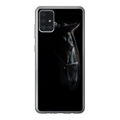 Produktbild von MuchoWow® Handyhülle Schutzhülle Hülle für Samsung Galaxy A52 5G Pferd - Leicht - Schwarz Silikon Softcase Handy Hülle - Umschlag