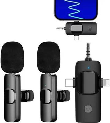 Immagine prodotto di Microfono lavalier wireless Azomor per registrazioni audio versatili e streaming