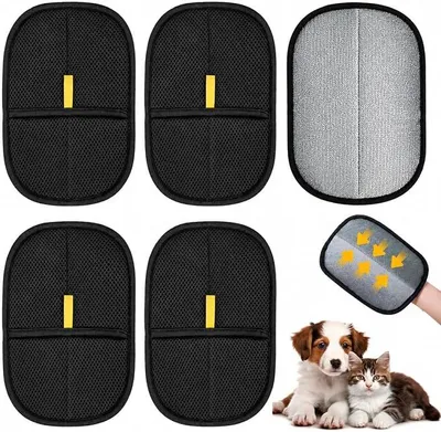Produktbild von PolkaHome® 5er Set Tierhaar-Entferner Handschuh – Wiederverwendbarer Hundehaar-Entferner für Hunde & Katzen, Antistatischer