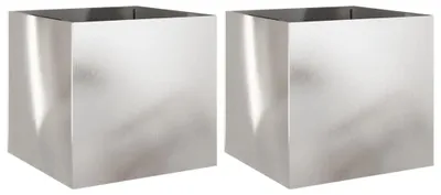 Produktbild von vidaXL Pflanzkübel 2 Stk. Silbern 49x47x46 cm Edelstahl