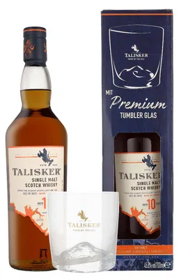 Produktbild von Talisker 10 Jahre Onpack mit Glas - Single Malt Scotch Whisky
