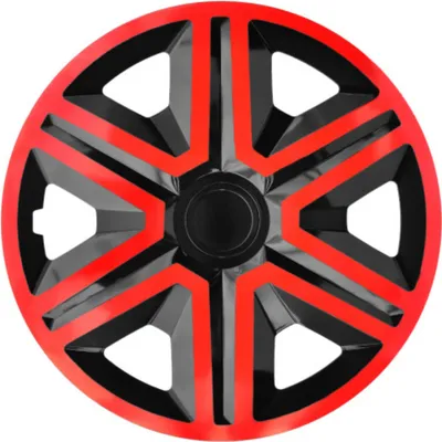 Produktbild von NRM | Radkappen Radzierblenden Action Rot / Schwarz 14" 4tlg, Radabdeckung, Zierblenden, Zierkappen, Radblenden, Felgen