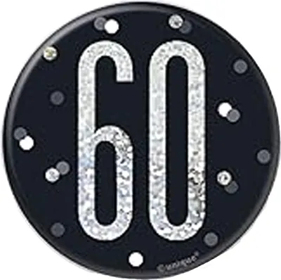 Image de Unique Party - Prismatique - Insigne, 60ème anniversaire SG38348 (Taille unique) (Noir)