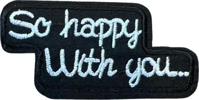 Produktbild von „So Happy With You“-Text-Emblem-Aufnäher zum Aufbügeln