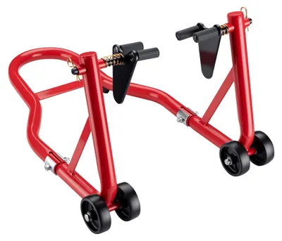Produktbild von Wiltec Motorradständer vorne für 230-290 mm Reifen, 670 x 445 mm, als Montagehilfe aus Stahl für Vorderrad, Motorradheber bis 450 kg, Frontheber