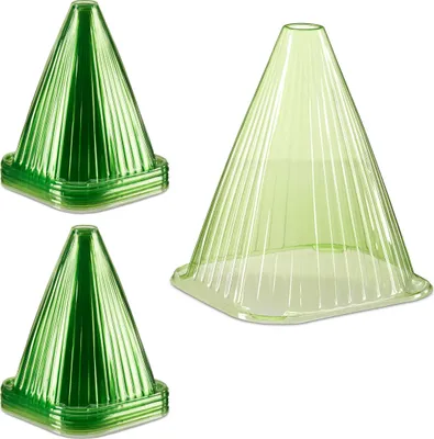Produktbild von 48 x Pflanzenhut im Set, Pflanzhilfe, Pflanzenschutz vor Frost, Schnecken & Vögeln, PVC, H: 22 cm, Pflanzglocke, grün