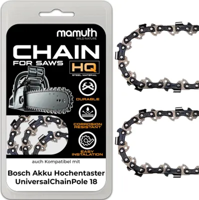 Produktbild von 2x Sägekette 20cm 1,1mm 3/8" 33TG für Bosch Hochentaster UniversalChainPole 18