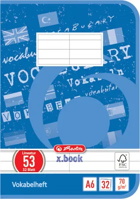 Produktbild von 10 Herlitz Vokabelhefte / A6 / 32 Blatt / Lineatur 53