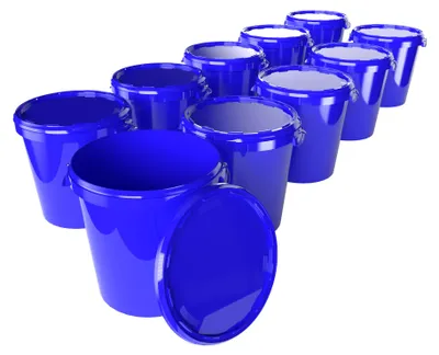 Produktbild von Eimer mit Deckel 30 L | Vorratseimer | Lebensmittelecht Blau | Hobbock | 10 Stück