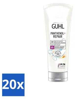 Image de 20 masques-après-shampoings 2-en-1 Guhl Panthenol+ Repair - 200 ml - Pack économique - 20 pièces