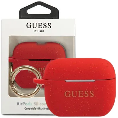 Zdjęcie produktu dla Guess Guacapsilglre Airpods Pro Cover Czerwony/Red Silicone Glitter