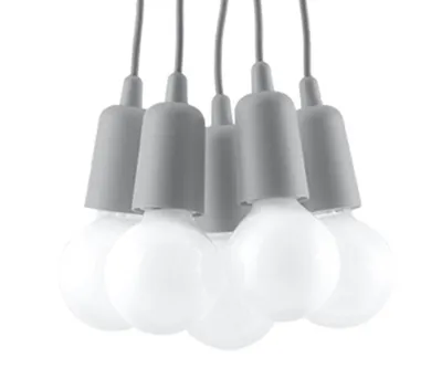 Obrázek produktu pro Závěsné svítidlo DIEGO 5 šedé 5xE27 15W PVC 90x25x25cm Sollux Lighting