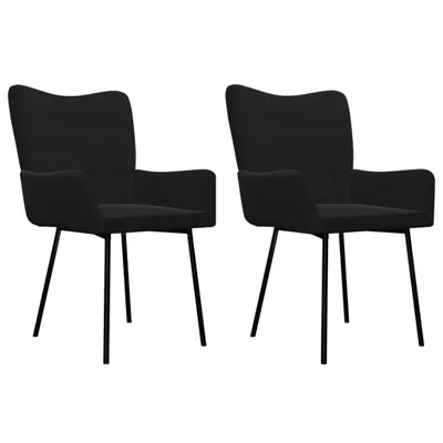 Produktbild von vidaXL Esszimmerstühle 2 Stk. Schwarz Samt