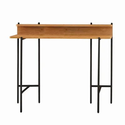 Produktbild von SIT Möbel Schreibtisch | MDF mit Akazie-Furnier Natur | Metallgestell schwarz| B 120 x T 46 x H 85,5 cm | 19001-44 | Serie SCHREIBTISCH