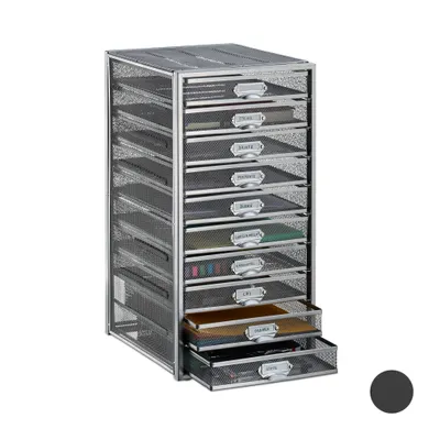 Obrázok produktu pre Zásuvkový box A4 s 10 priehradkami RD24817, strieborná