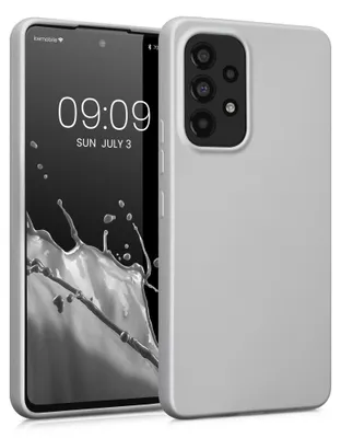 Produktbild von kwmobile Handyhülle für Samsung Galaxy A53 5G Hülle - Silikon Case metallisch schimmernd - Schutzhülle Cover - Metallic Silber