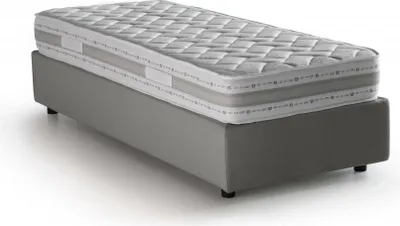 Produktbild von Einzelbett Dabate, Containerbett mit Stoffbespannung, 100%  Italy, Frontöffnung, inklusive Matratze Cm 80x190, Grau