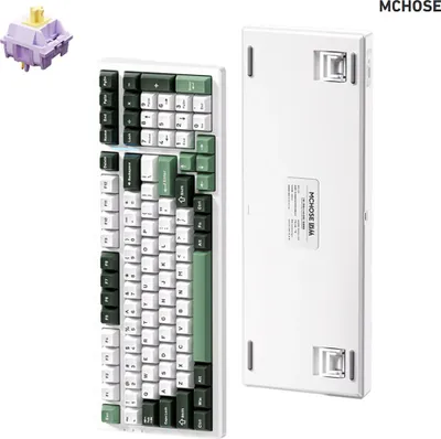 Obrázek produktu pro MCHOSE G98 Mechanická klávesnice 2,4 GHz/BT/Kabelové připojení 3režimová konstrukce podložky Klávesnice plné velikosti