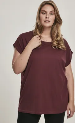 Image de Dámské tričko Urban Classics Ladies Extended Shoulder Tee redwine - 5XL