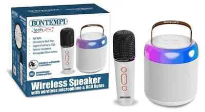 Produktbild von Bontempi Mini kabelloser Lautsprecher mit Mikrofon und Lichteffekten Spielzeug