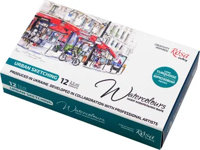 Obrázek produktu pro Rosa 3403412 Sada akvarelových barev Urban Sketching 12 x 2,5 ml