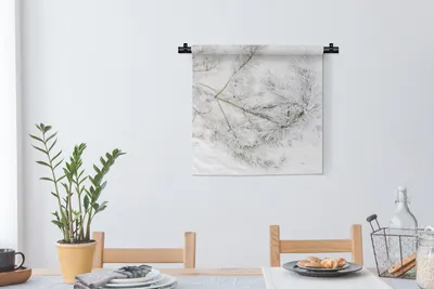Produktbild von MuchoWow® Wandteppich Wandbehang Winter - Äste - Schnee 60x60 cm Tapisserie Dekoration Wandtuch - Dekorationen - Wand Decke