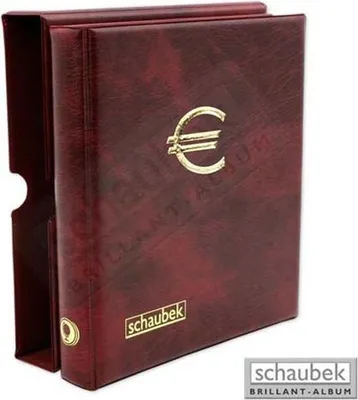 Produktbild von Schaubek Numismatik 10-Euro-Münzalbum, rot, mit Schutzkassette A-KO9401