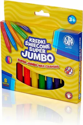 Obrázok produktu pre Ceruzky na svieky Super Jumbo 8 farieb Astra