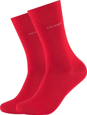 Zdjęcie produktu dla 2er Pack camano ca-Soft Socken Uni 0041 - true red 39-42