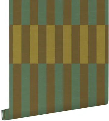 Produktbild von ESTAhome Tapete Leinenoptik-Streifen Grün 50 x 900 cm