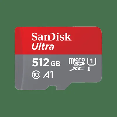 Zdjęcie produktu dla SanDisk Ultra microSD, 512 GB, MicroSDXC, Klasa 10, UHS-I, Szary, Czerwony