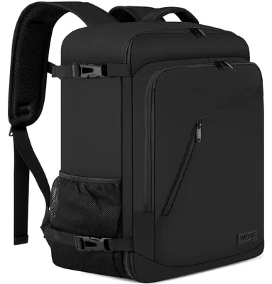 Image de Sac de voyage cabine, sac à dos de 55x40x20 cm, pour hommes et femmes, couleur noire