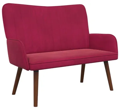 Obrázok produktu pre vidaXL Dvojmiestna sedačka, vínová farba, 115 x 61 x 87 cm, zamat