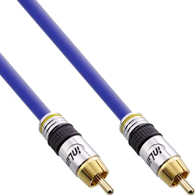 Produktbild von InLine Cinch Kabel VIDEO & digital AUDIO, PREMIUM, 1x Cinch St / St, 0,5m, RCA, RCA, 0,5 m, Blau