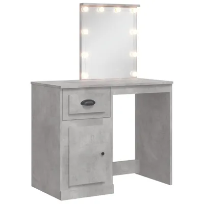 Obrázok produktu pre Toaletný stolík s LED svetlami betónovo sivý 90x42x132,5 cm