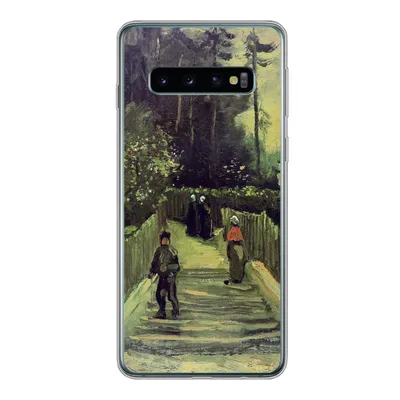 Produktbild von MuchoWow® Handyhülle Schutzhülle Hülle für Samsung Galaxy S10 Schräger Weg in Montmartre - Vincent van Gogh Silikon Softcase Handy Hülle - Handytasche
