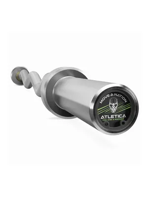 Produktbild von ATLETICA SZ Stange | Curlstange | Hartchrom | 180.000 PSI | Bis 330 kg belastbar | 10 Kugellager | 9,5 kg schwer | 120 cm Länge | Ø 50 mm Sleeves | Ø 28 mm Griff