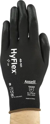 Produktbild von Handschuhe HyFlex® 48-101 Gr.8 schwarz EN 388 PSA II Nyl.m.PU ANSELL