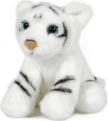 Produktbild von Plüschtier Tiger weiß 13cm,  Stofftiere Kuscheltiere Zootiere Wildtiere Raubkatze