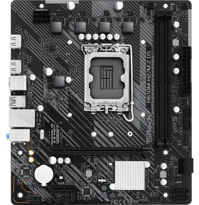 Zdjęcie produktu dla Asrock H610M-H2/M.2 D5, Intel, LGA 1700, DDR5-SDRAM, 96 GB, DIMM, Dwukanałowy