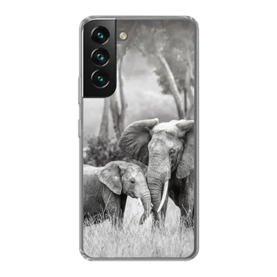 Produktbild von MuchoWow® Handyhülle Schutzhülle Hülle für Samsung Galaxy S22 Elefant - Tiere - Natur - Schwarz und weiß Silikon Softcase Handy Hülle - Mobiltelefonhülle