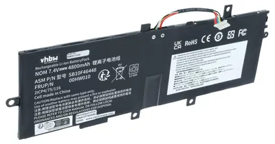 Produktbild von vhbw Akku Ersatz für Lenovo SB10F46443, SB10F46442, OOWH004, 00HW011, 00HW010, SB10F46448, 00HW005, 00HW004 für Notebook (4800 mAh, 7,4 V, Li-Polymer)