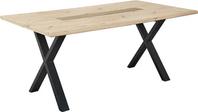 Produktbild von Esstisch mit X-Gestell, 180x100cm, Eiche, FALLON-55