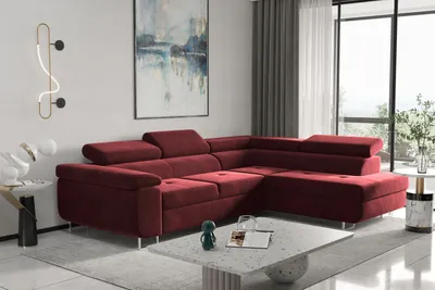 Produktbild von Kaiser Möbel Ecksofa mit schlaffunktion und bettkasten, Eckcouch ATOM Rot Rechts